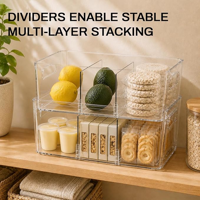 Mpotmiy 4 Pack Clear Pantry Organizers and Storage Bins - Image 5