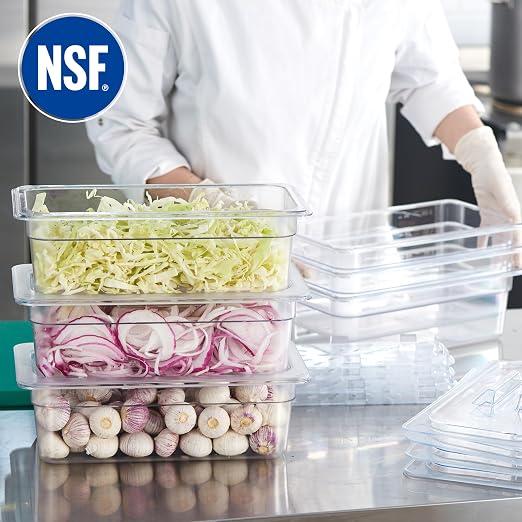 CURTA 6-Pack 1/3 Size 4" Deep NSF Polycarbonate Food Pans - Image 4