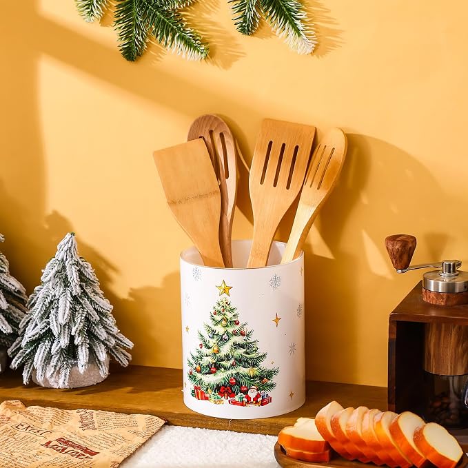 WILLBOND Christmas Tree Kitchen Decor Acrylic Kitchen Utensil Holder Crock by Willbond+Technology+Limited
