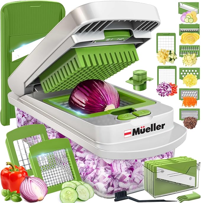 Mueller Pro-Series 10-in-1, 8 Blade Vegetable Chopper, Onion Mincer, Egg Slicer by Mueller