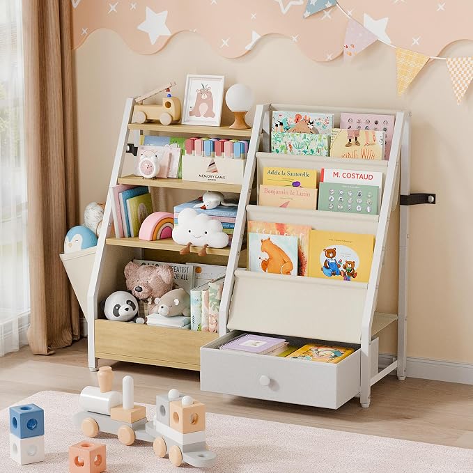 HAVLOTII Kids Bookshelf and Toy Storage - Image 8