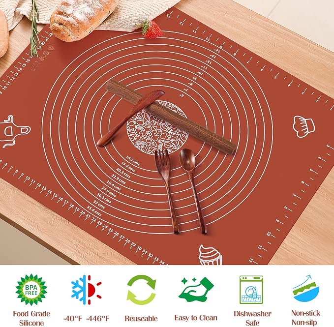 6PCS Silicone Baking Mat Set, Pastry Mat - Image 3