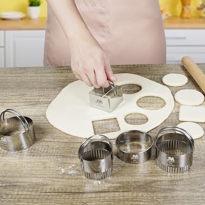 Square Biscuit Cutter Set 1.75inch 2inch 2.25inch 2.75inch 3.25inch, Stainless - Image 4