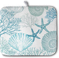 Summer Blue Dish Drying Mat for Kitchen Counter Nautical Coastal Teal Dishes by Kwlegh