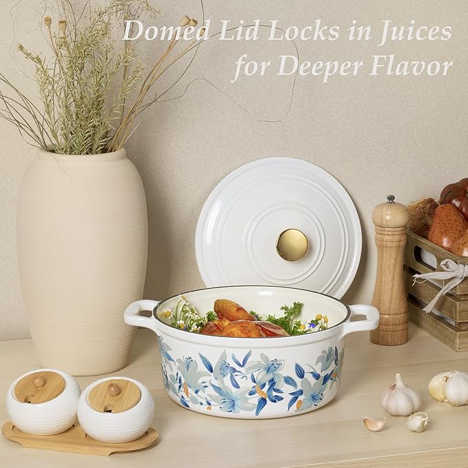 CAROTE 5 QT Cast Iron Dutch Oven Pot - Image 5