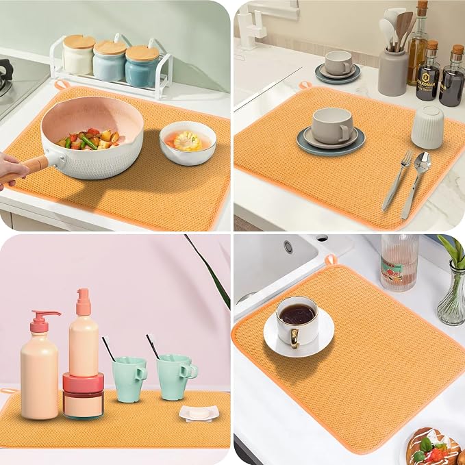 GeeRic Microfiber Dish Drying Mat, Super Absorbent Kitchen Dish Drying Pad - Image 5