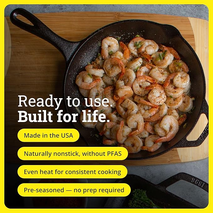 Lodge Seasoned Cast Iron Skillet 10.25 Inches - Image 5