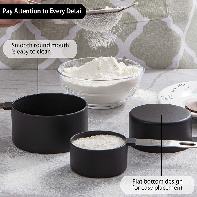 Measuring Cups and Spoons Set of Huygens Kitchen Gadgets 10 Pieces, Stackable - Image 4