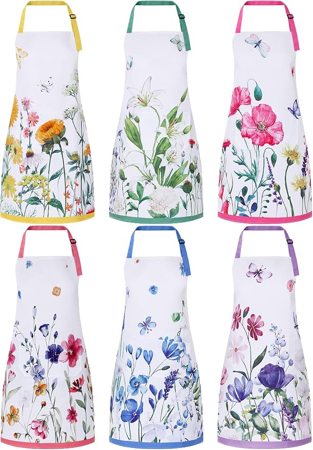 Bencailor 6 Pcs Spring Kitchen Aprons by Bencailor
