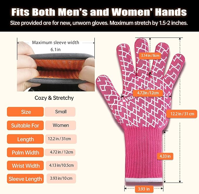 HandLove Aramid Heat Resistant BBQ Gloves – Grilling & Oven Gloves - Image 4