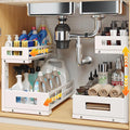 L-Shaped Metal Under Sink Organizer, 2-Tier Double Pull-Out Cabinet Organizer by UnderSinkOrganizer