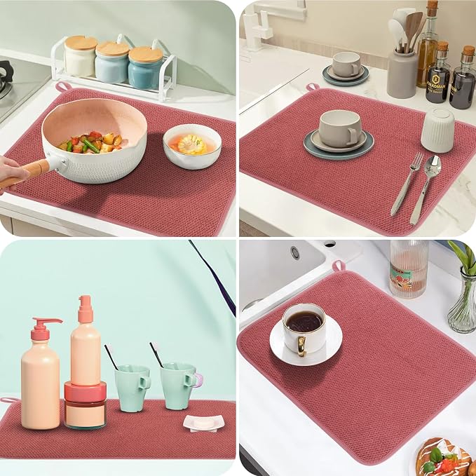 GeeRic Microfiber Dish Drying Mat, Super Absorbent Kitchen Dish Drying Pad - Image 5