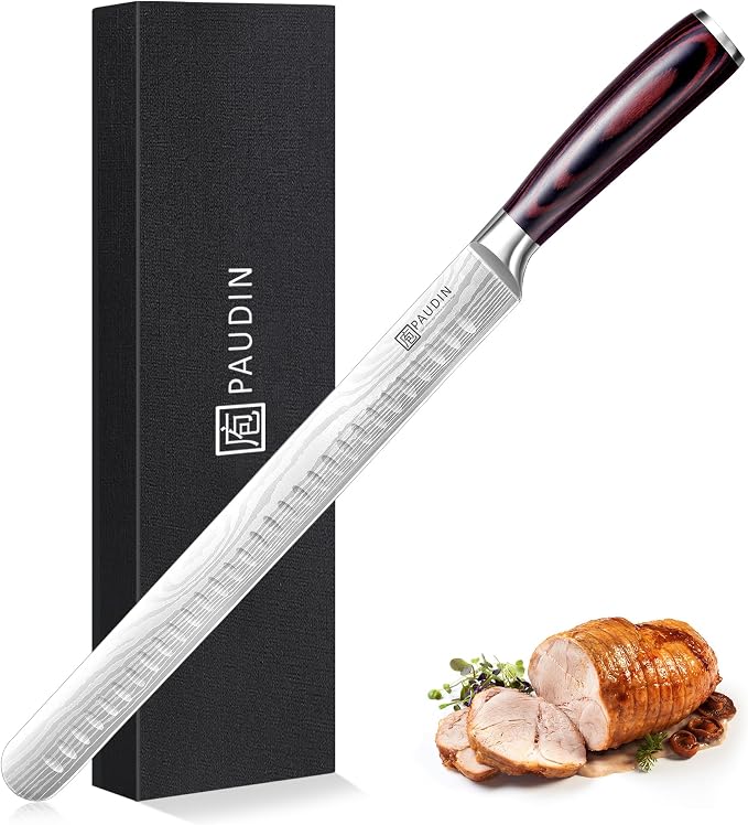 PAUDIN Brisket Knife, 12 Inch Carving Knife Stainless Steel Brisket Slicing by PAUDIN