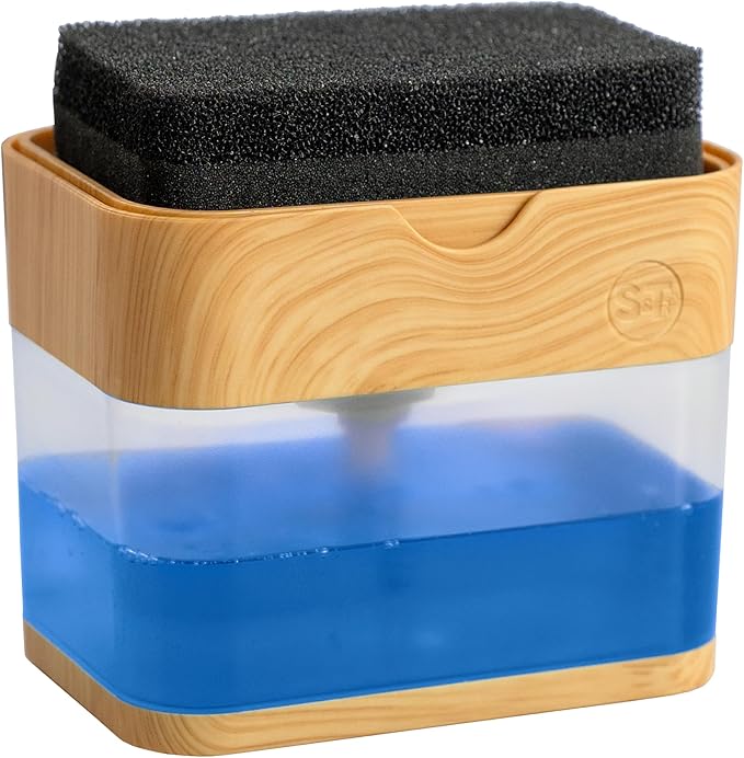 S&T INC. Dish Soap Dispenser and Sponge Holder by STINC