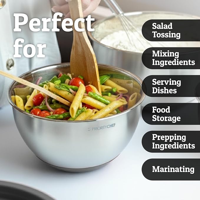 Priority Chef Stainless Steel Mixing Bowls - Image 9