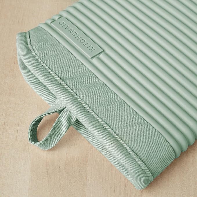 KITCHENAID Ribbed Soft Silicone Oven Mitt 2-Pack Set - Image 3