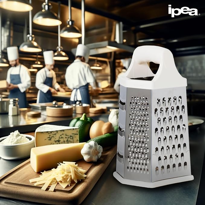 IPEA Stainless Steel 6-Sided Cheese Grater – 23 cm – Vertical Grater Six Blades - Image 6