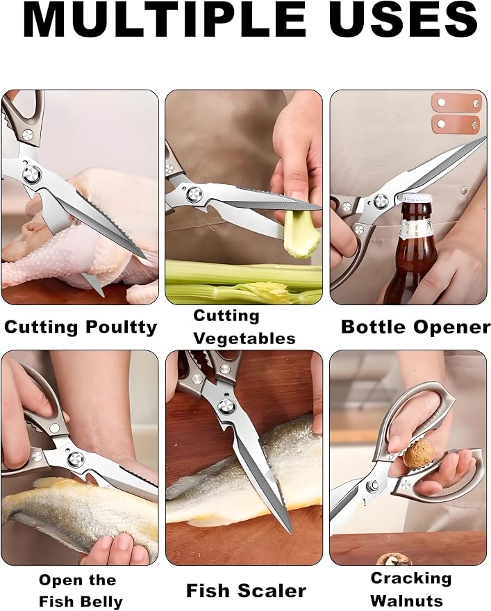 Kitchen Scissors, All Purpose，Ultra Sharp Meat Scissors，Heavy Duty Cooking - Image 4