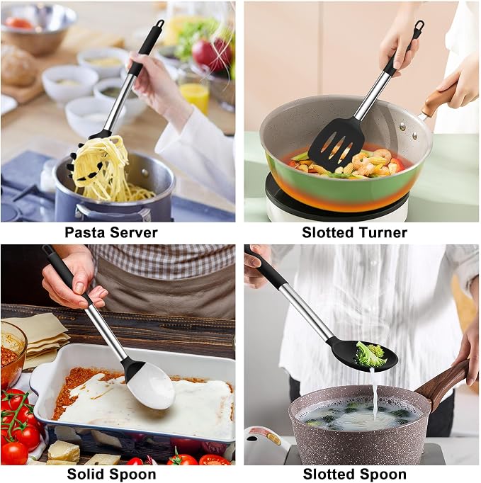 TeamFar Cooking Utensils Set, for Nonstick Cookware Flipping Frying Turning - Image 4