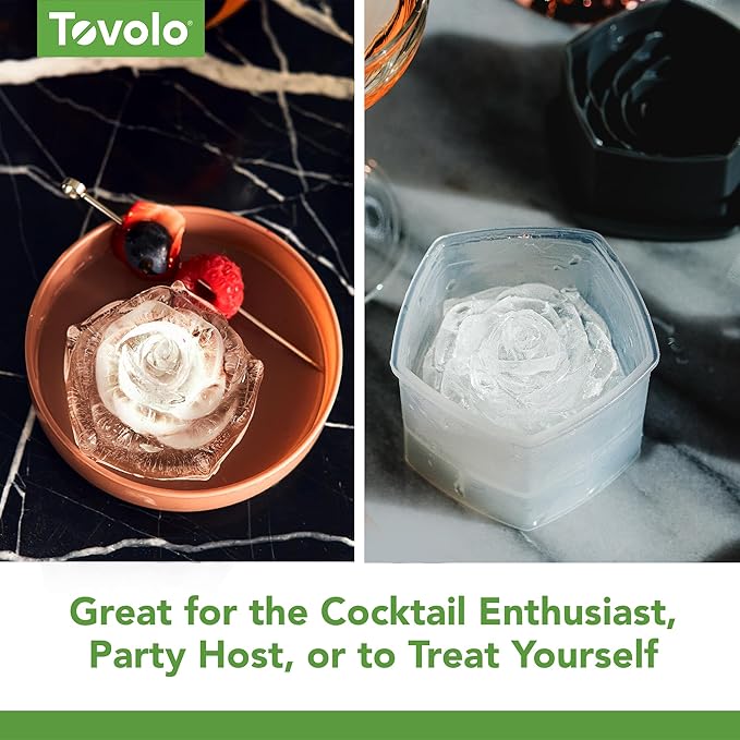 Tovolo Rose Ice Cube Mold Pack of 2 Large Craft Ice Molds - Image 4