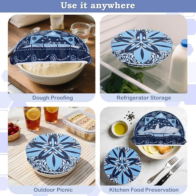 2 Large Reusable Beeswax Bowl Covers - Image 7
