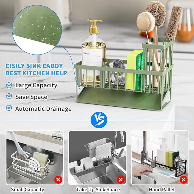 Cisily Kitchen Sink Caddy, Sponge Holder - Image 2