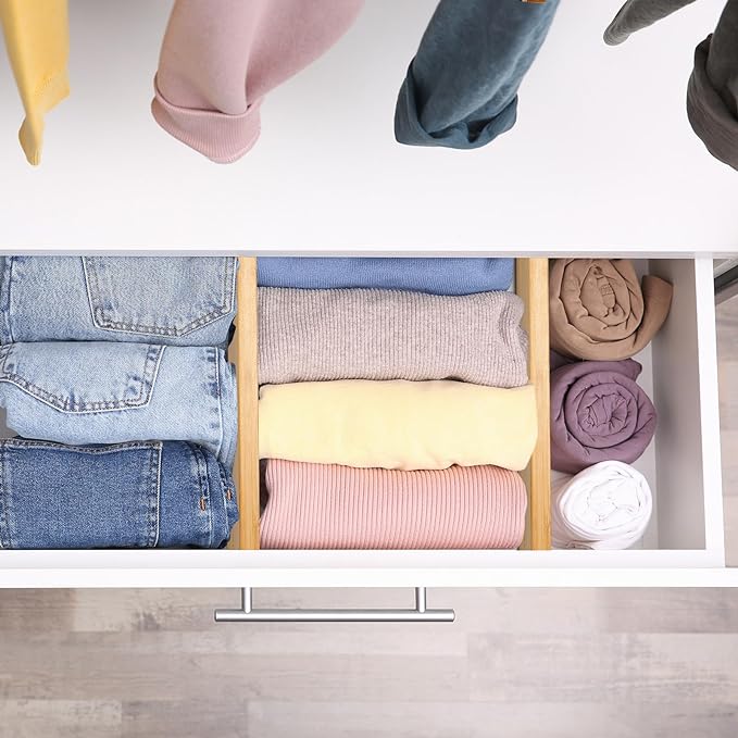 Fabsome Dresser Drawer Organizers 6 Pack, 4.65'' High Adjustable from 12.5-17‘’ - Image 3