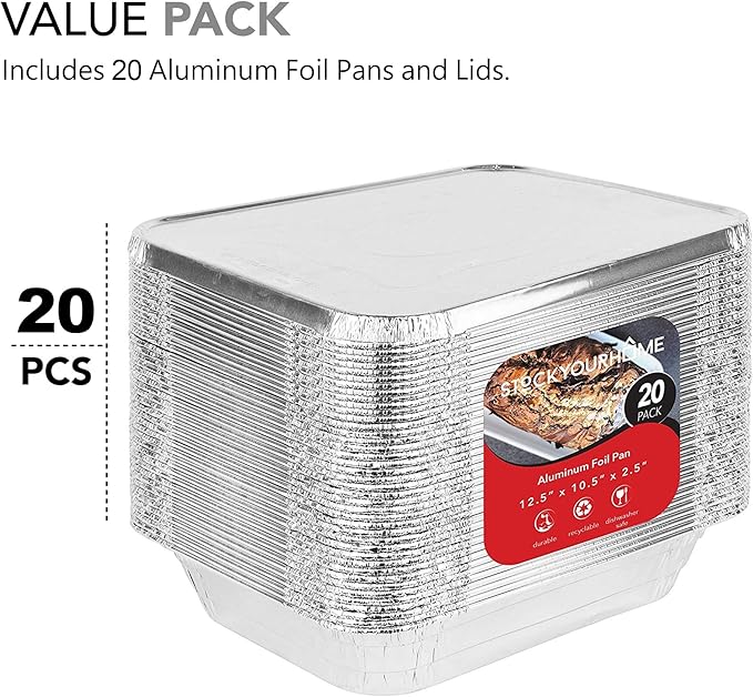 Stock Your Home Foil Pans with Lids - Image 3
