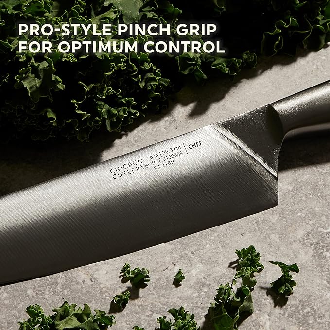 Chicago Cutlery Insignia Steel Kitchen Knife Block Set & Built-In Sharpener - Image 5