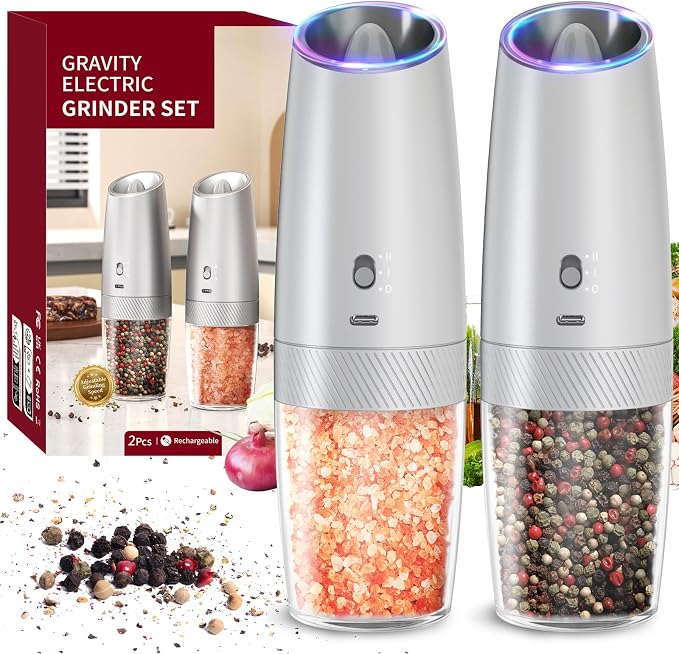 CIRCLE JOY Gravity Electric Salt and Pepper Grinder Set by CIRCLEJOY
