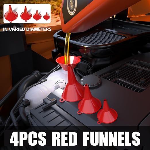 KJE 19 Pcs Automotive Funnel Set, Spout Replacements, Plastic Wide Mouth - Image 3