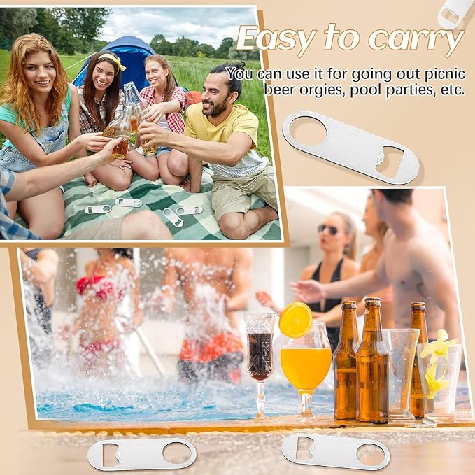 30 Pcs Flat Bottle Opener 3.5 x 1.18 inches Stainless Steel Beer bottle Openers - Image 5