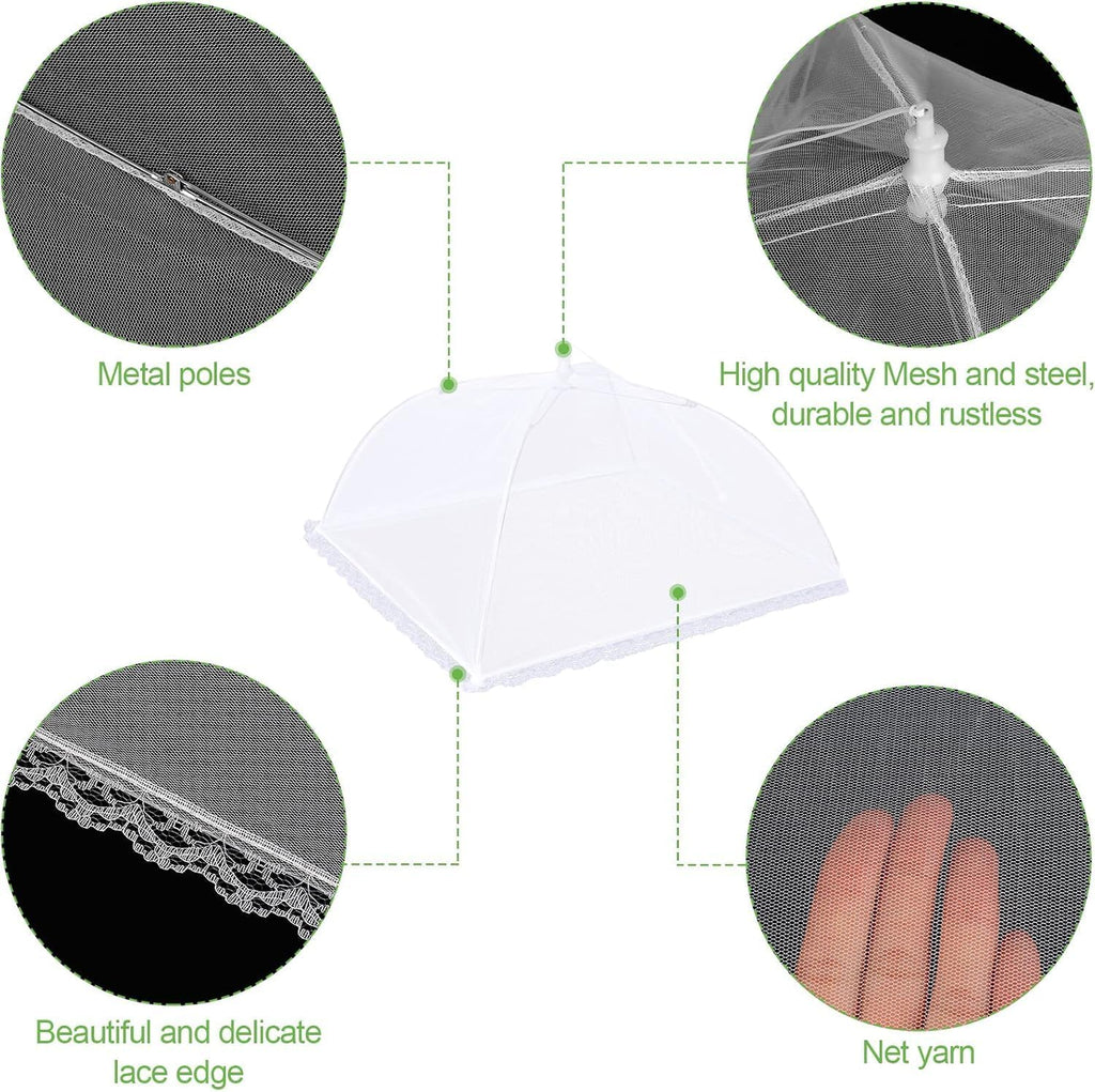 4 Pack Mesh Food Covers 14 inch, Large and Tall Food Covers, Pop-Up