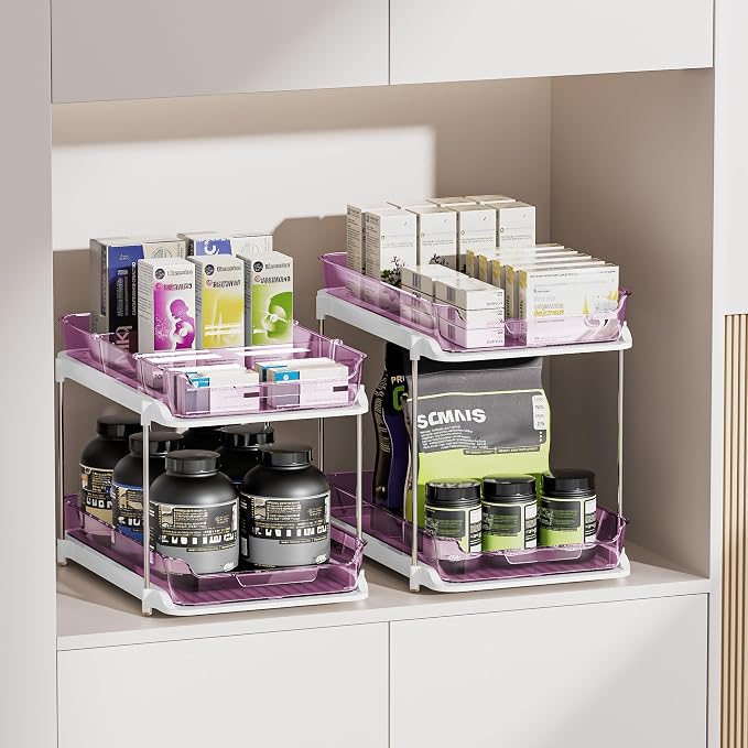 Delamu 2-Tier Multi-Purpose Bathroom Under Sink Organizers and Storage - Image 6