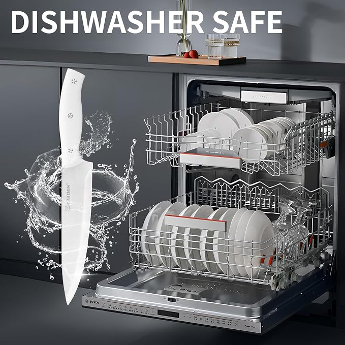 15-Piece White Kitchen Knife Set - Image 7