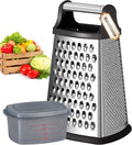 Ourokhome Cheese Grater with Handle, Stainless Steel Box Grater, 4 Side Kitchen by Ourokhome