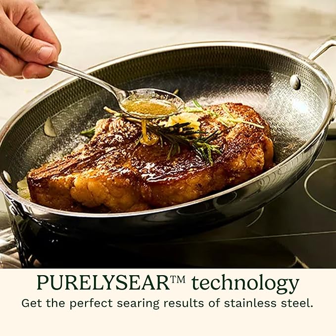 Cuisinart FusionPlus Hybrid Stainless Steel Cookware, 10.25-Inch Deep Fry Pan - Image 3