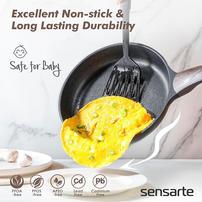 SENSARTE Pots and Pans Set Non stick, Non toxic Healthy Induction Cookware Sets - Image 2
