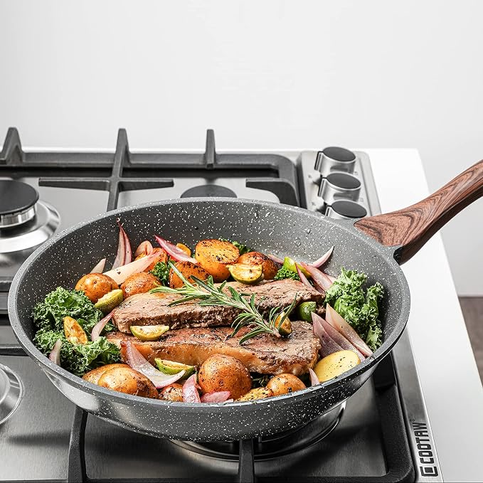 SENSARTE Nonstick Frying Pan Skillets, Swiss Granite Coating Omelette Pans - Image 7
