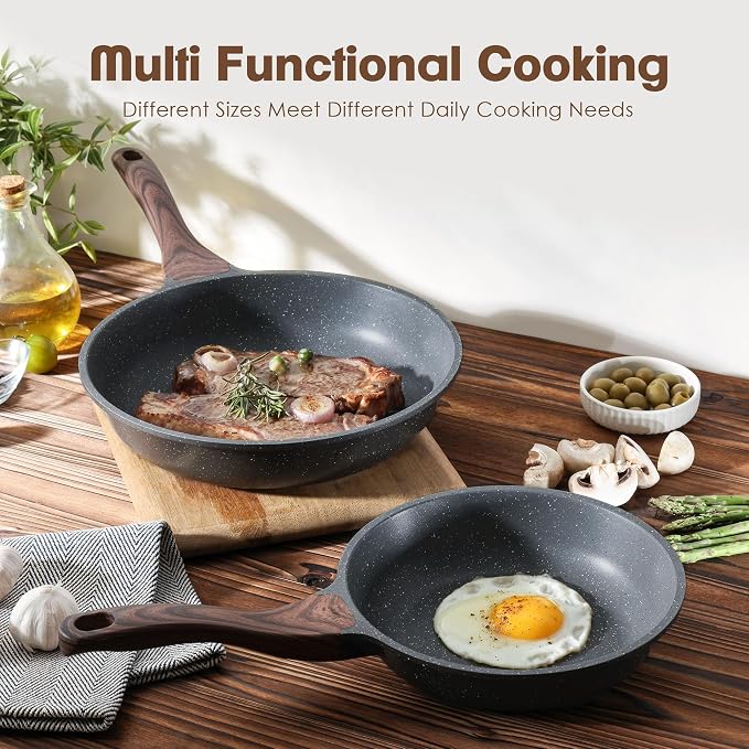 SENSARTE Nonstick Frying Pan Skillets, Swiss Granite Coating Omelette Pans - Image 5