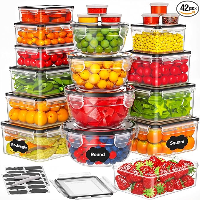 42 PCS Food Storage Containers by TOPCHASE