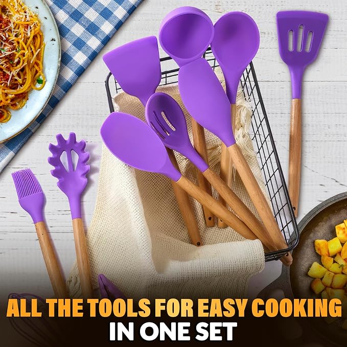 12 Pcs Purple Kitchen Utensils Set - Image 5