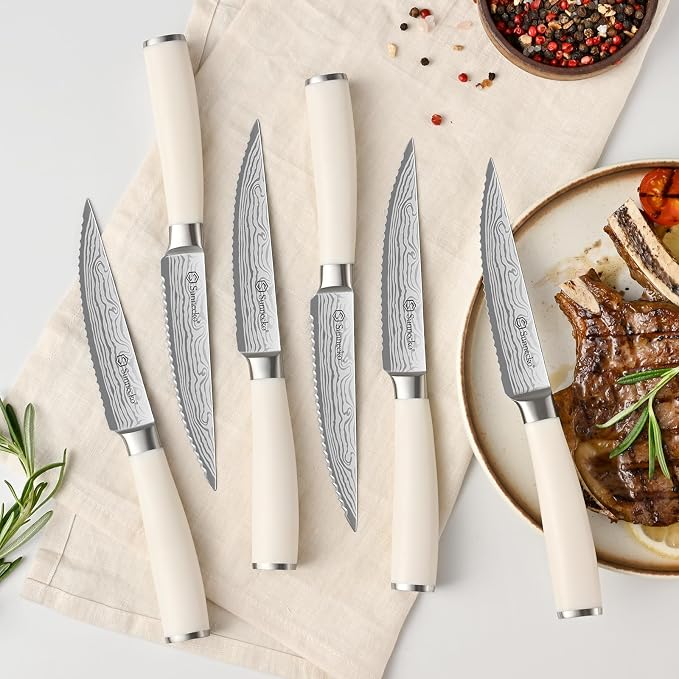 Sunnecko Knife Set with Block and Sharpener, 15 Piece Kitchen Knife Block Set - Image 7