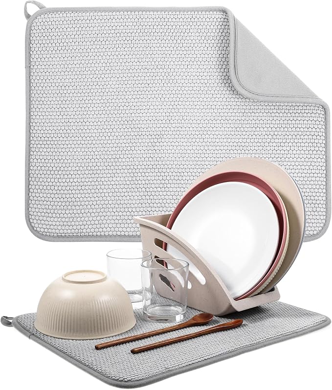 Giantree Small Microfiber Dish Drying Mat, Absorbent Dish Drainer Mats by Giantree