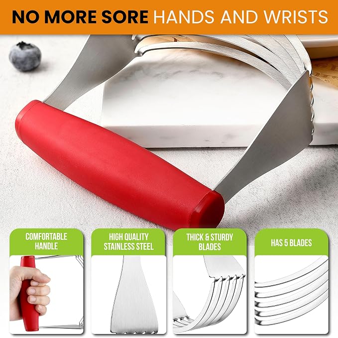 Spring Chef Red XL Size Dough Blender Tool - Image 5