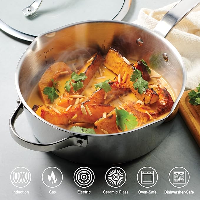 Tramontina Tempo Tri-Ply Base Stainless Steel 3.5-Quart Saute Pan - Image 2