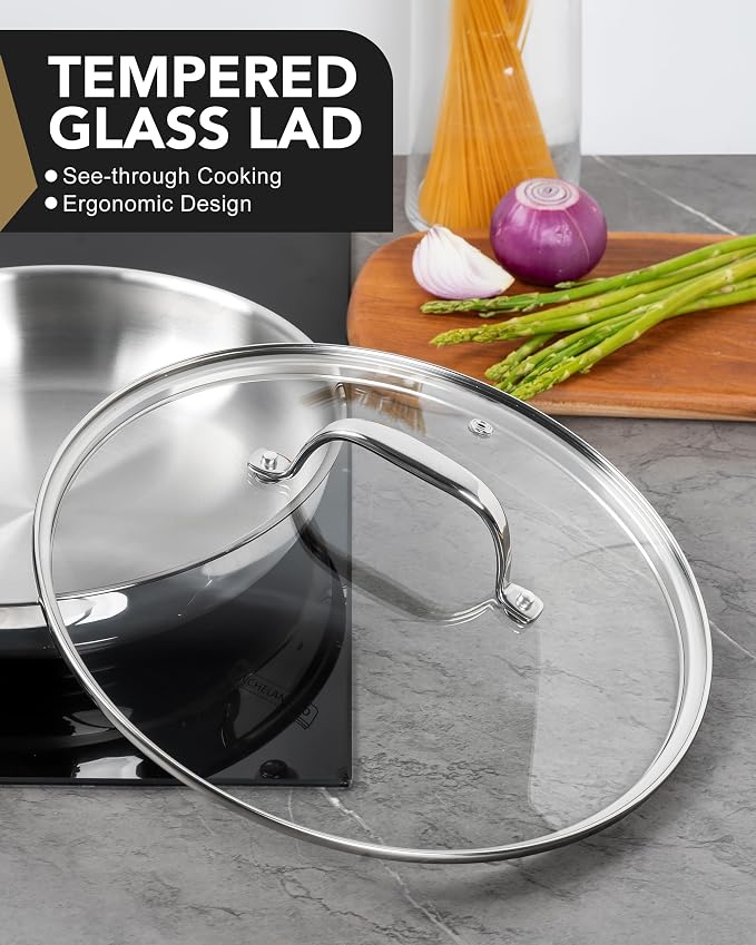 MICHELANGELO Stainless Steel Frying Pan Set - Image 7