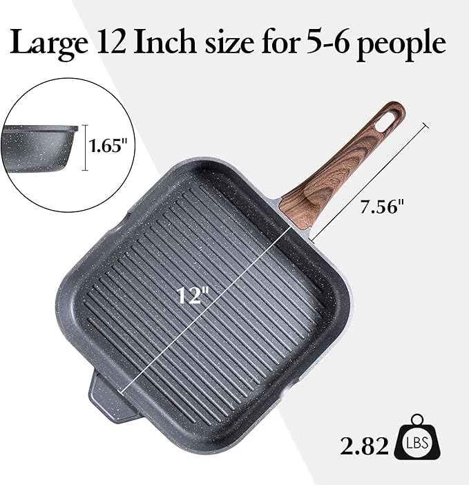 SENSARTE Nonstick Grill Pan for Stove Tops, Versatile Griddle - Image 7