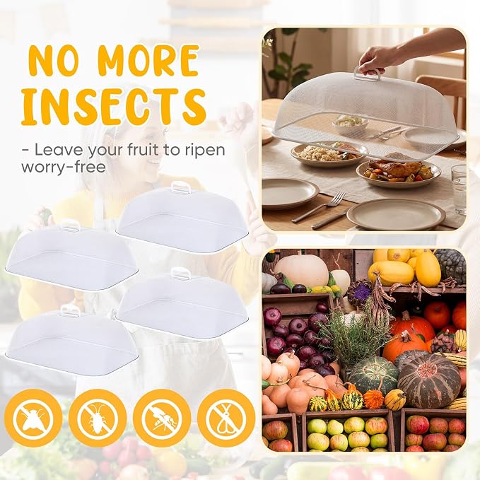 Hicarer 4 Pcs Metal Mesh Screen Food Cover - Image 3