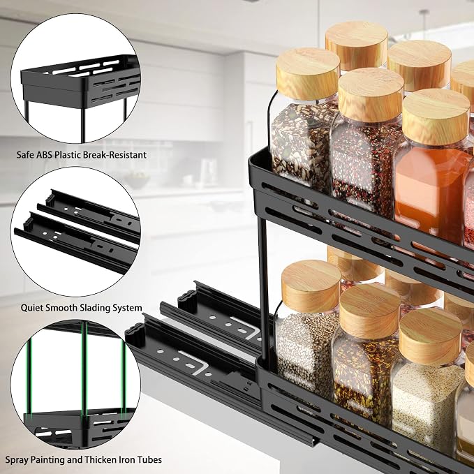 2 Pack Pull Out Spice Rack Organizer - Image 7